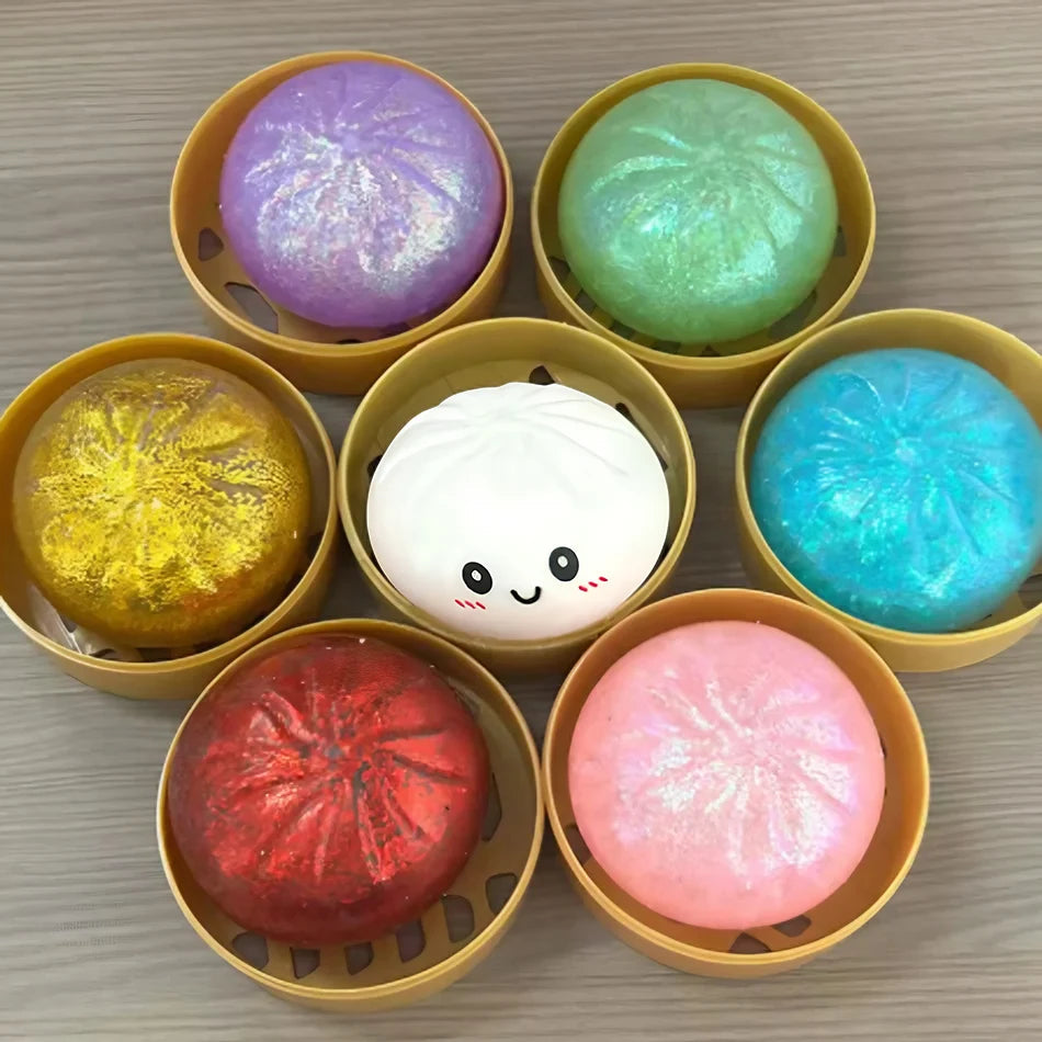 Glitter dumplings in steamer baskets