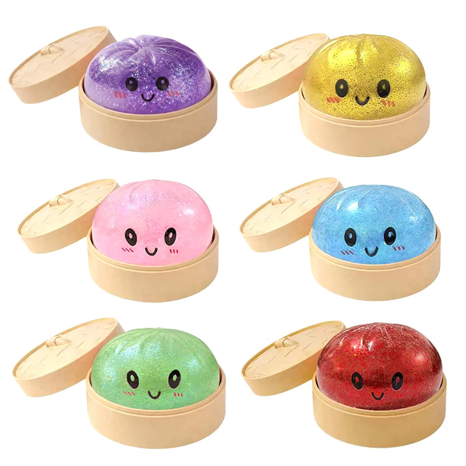 Full set of glitter dumpling squishies